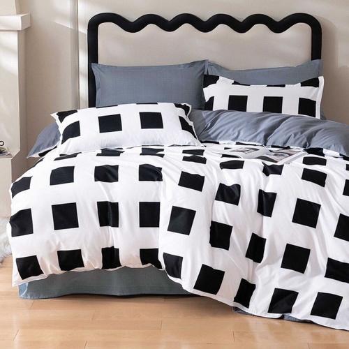 Lenjerie de pat O’llessya 4pcs Negru/Alb (V-85/32)