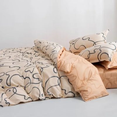 Lenjerie de pat O’llessya 4pcs Bej/Negru (V-85/12)