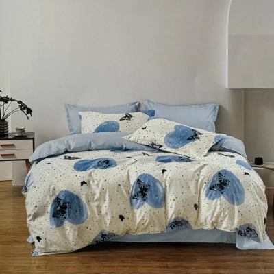 Lenjerie de pat O’llessya 4pcs Alb/Albastru/Negru (V-85/27)