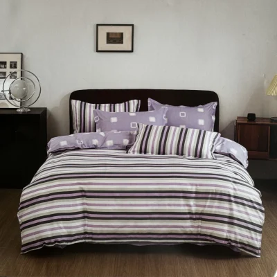 Lenjerie de pat O’llessya 4pcs Violet/Negru/Alb (V-85/5)